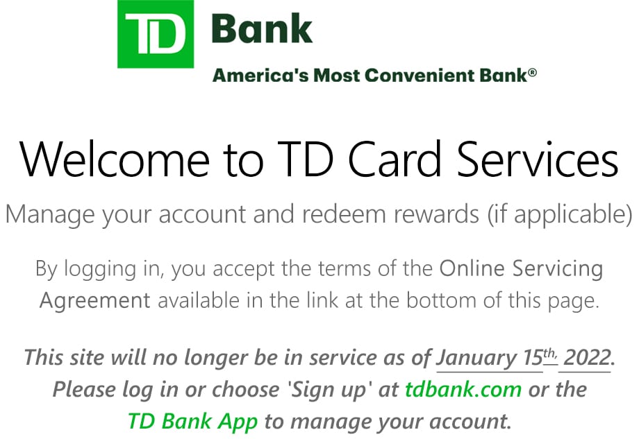 TD Card Services